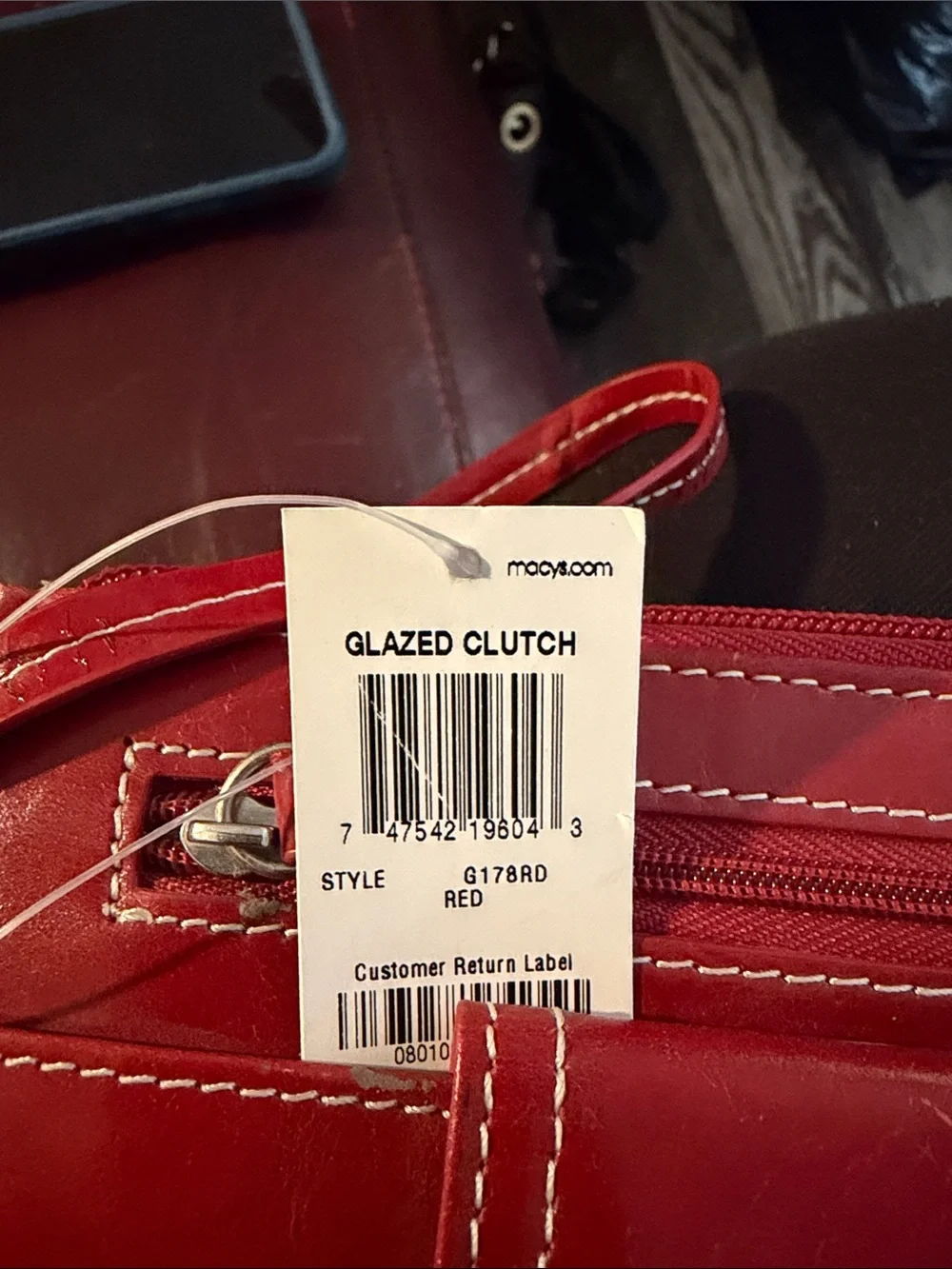 Giani Bernini Red Leather Wristlet Clutch